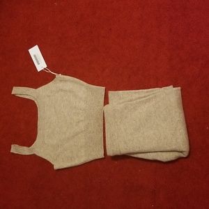 Reformation Caitlin Cashmere Oatmeal Jogger Sweatpants Set